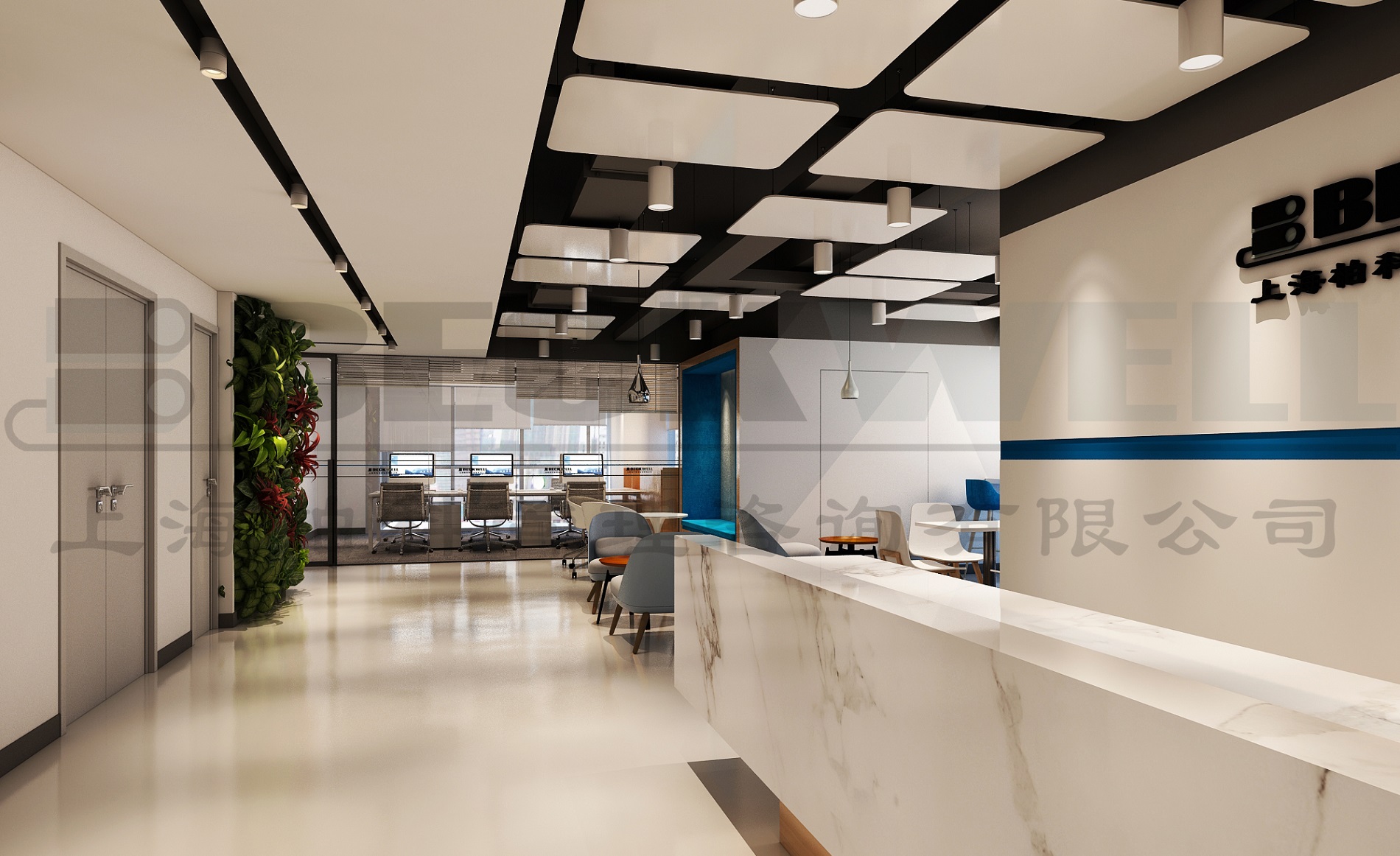 管理咨詢公司上海黃浦辦公室裝修工程設(shè)計(jì)實(shí)景圖